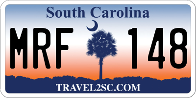 SC license plate MRF148
