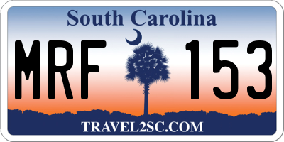 SC license plate MRF153