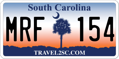 SC license plate MRF154