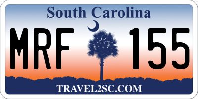 SC license plate MRF155