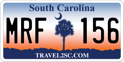 SC license plate MRF156