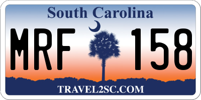 SC license plate MRF158
