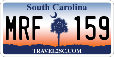 SC license plate MRF159