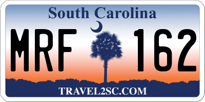SC license plate MRF162