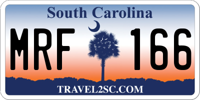 SC license plate MRF166