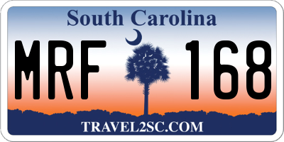 SC license plate MRF168