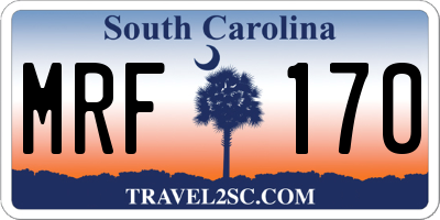SC license plate MRF170