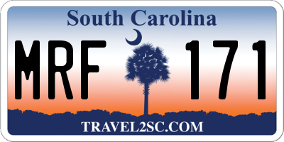SC license plate MRF171
