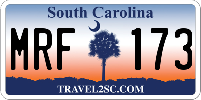 SC license plate MRF173