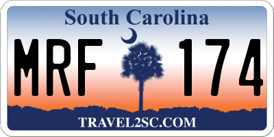SC license plate MRF174