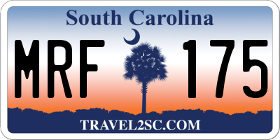 SC license plate MRF175