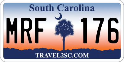 SC license plate MRF176