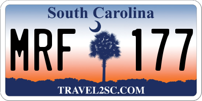 SC license plate MRF177