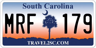 SC license plate MRF179