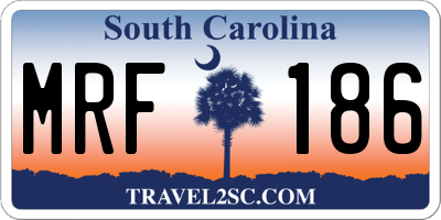 SC license plate MRF186