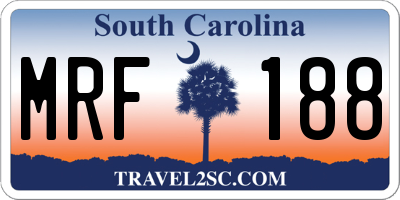 SC license plate MRF188