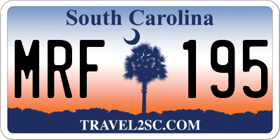 SC license plate MRF195