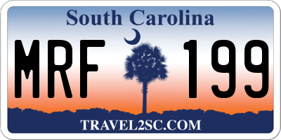 SC license plate MRF199
