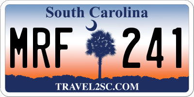 SC license plate MRF241