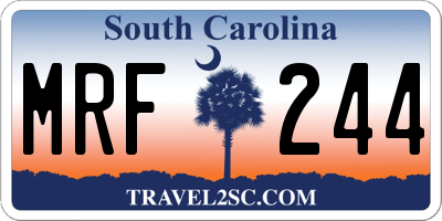 SC license plate MRF244
