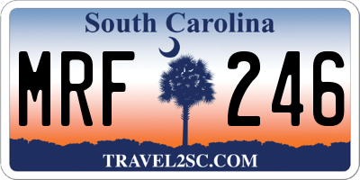 SC license plate MRF246