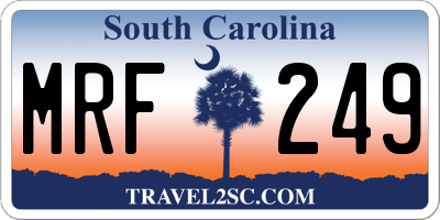 SC license plate MRF249