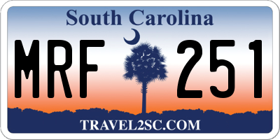 SC license plate MRF251