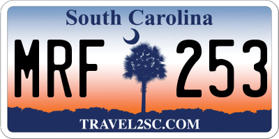 SC license plate MRF253