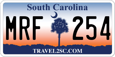 SC license plate MRF254