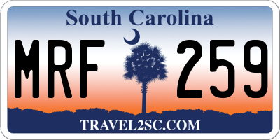 SC license plate MRF259