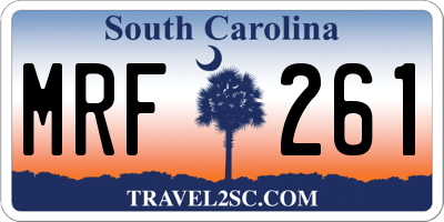 SC license plate MRF261