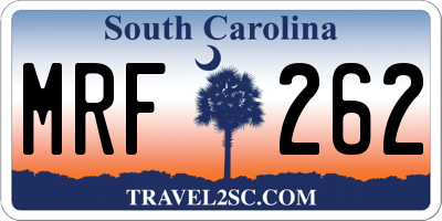 SC license plate MRF262