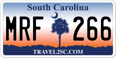 SC license plate MRF266