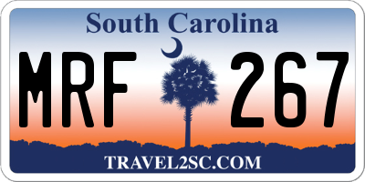 SC license plate MRF267