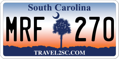 SC license plate MRF270