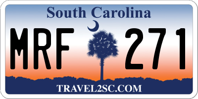 SC license plate MRF271