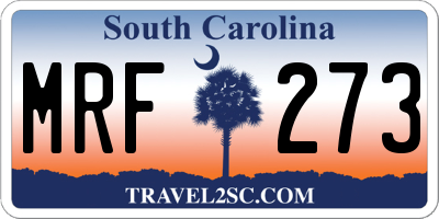 SC license plate MRF273