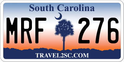 SC license plate MRF276