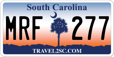 SC license plate MRF277