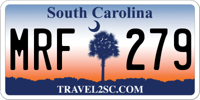 SC license plate MRF279