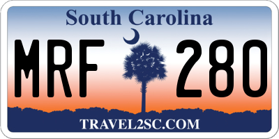 SC license plate MRF280