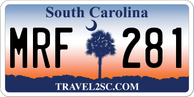 SC license plate MRF281