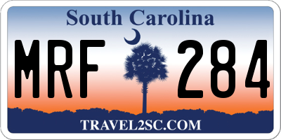 SC license plate MRF284