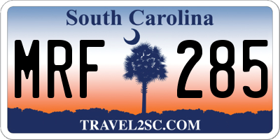 SC license plate MRF285