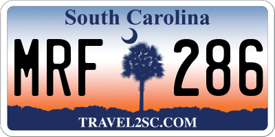 SC license plate MRF286