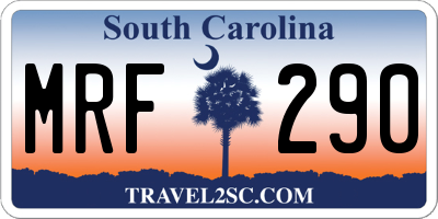 SC license plate MRF290