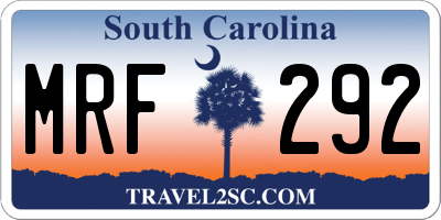 SC license plate MRF292
