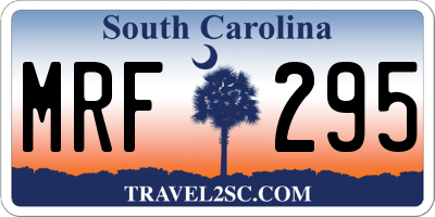 SC license plate MRF295