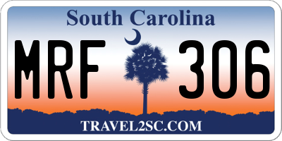 SC license plate MRF306