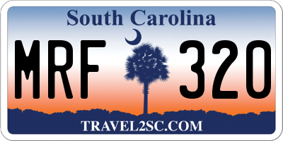 SC license plate MRF320